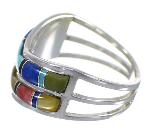 Multicolor Southwest Sterling Silver Ring Size 6-1/2 WX81149