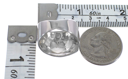 Southwestern Genuine Sterling Silver Onyx Jewelry Ring Size 8-1/2 QX81371