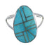 Turquoise Inlay Southwestern Sterling Silver Jewelry Ring Size 6-1/4 AX85941
