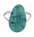 Southwestern Genuine Sterling Silver Turquoise Ring Size 8-1/4 AX85959