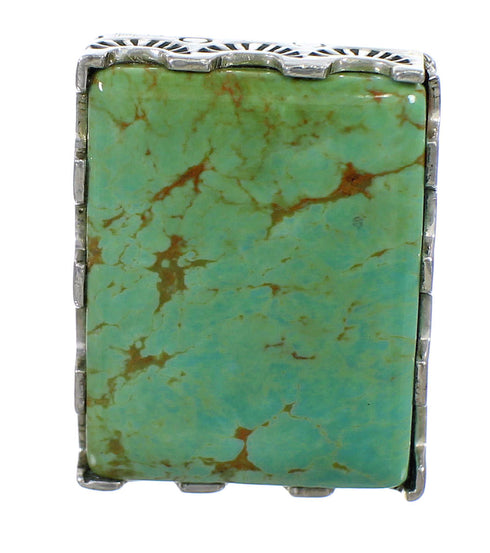 Southwestern Genuine Sterling Silver Turquoise Ring Size 4-1/2 QX85525