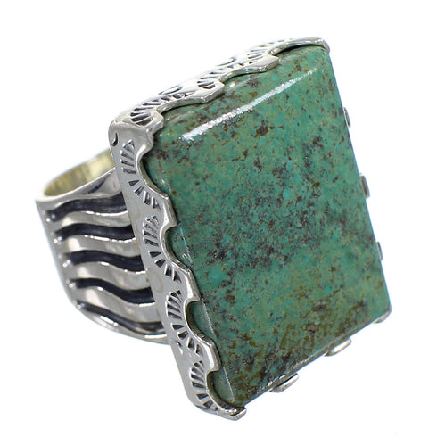 Genuine Sterling Silver Turquoise Southwestern Ring Size 5-1/4 QX85536