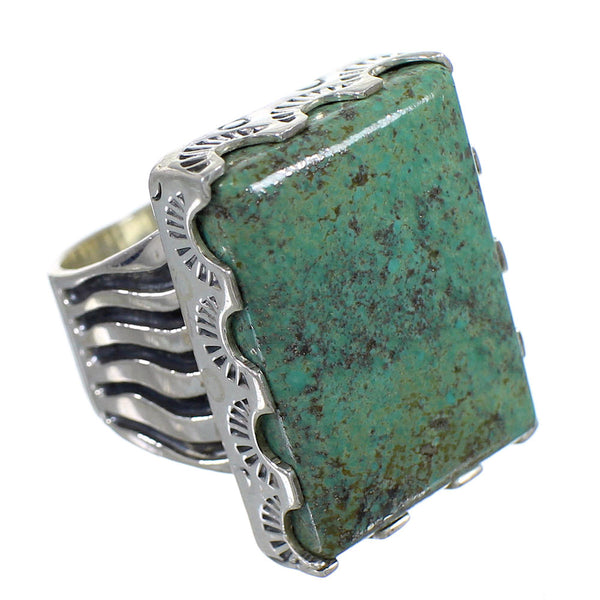 Genuine Sterling Silver Turquoise Southwestern Ring Size 5-1/4 QX85536