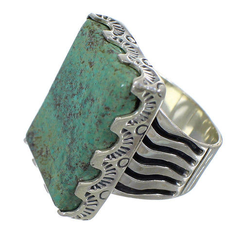 Genuine Sterling Silver Turquoise Southwest Ring Size 4-3/4 QX85535