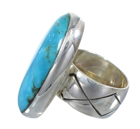 Sterling Silver And Turquoise Ring Size 4-3/4 AX84146