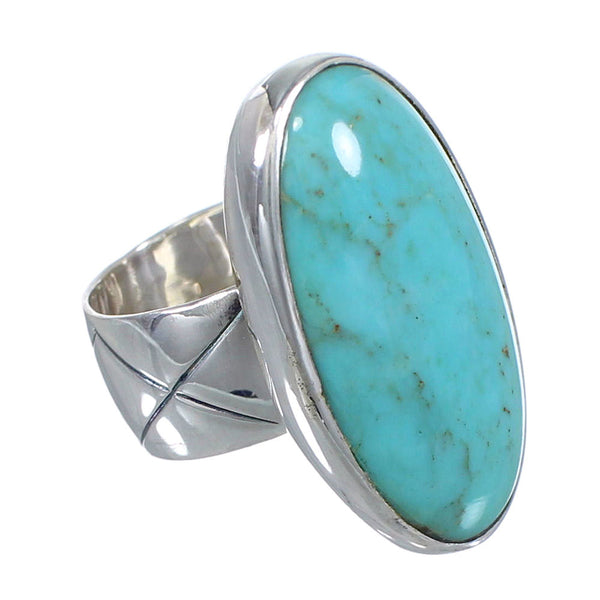 Turquoise Genuine Sterling Silver Southwest Jewelry Ring Size 4-1/2 AX84188