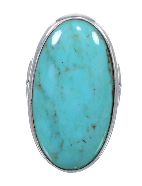 Turquoise Genuine Sterling Silver Southwest Jewelry Ring Size 4-1/2 AX84188