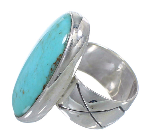 Turquoise Genuine Sterling Silver Southwest Jewelry Ring Size 4-1/2 AX84188