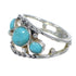 Southwestern Turquoise Jewelry Silver Ring Size 4-1/2 AX84351