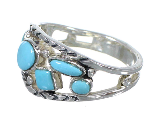 Southwestern Sterling Silver Turquoise Jewelry Ring Size 7-1/2 AX84661