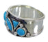Authentic Sterling Silver Jewelry Turquoise Ring Size 8-3/4 AX84686