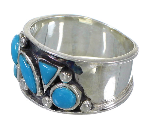Silver Turquoise Southwestern Ring Size 5-1/4 AX84690
