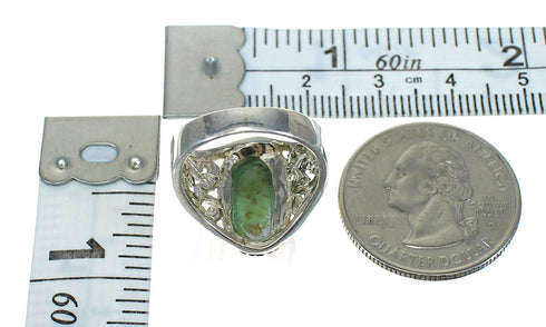 Authentic Sterling Silver Turquoise Southwestern Ring Size 7-3/4 YX83882