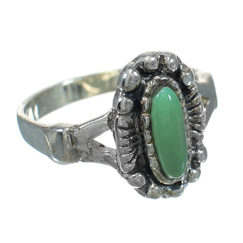 Southwest Turquoise Sterling Silver Ring Size 8-1/2 YX83960
