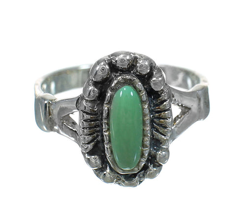 Southwest Turquoise Sterling Silver Ring Size 8-1/2 YX83960
