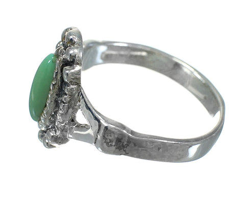 Southwest Turquoise Silver Ring Size 7-1/2 YX83958