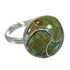 Southwest Authentic Sterling Silver Turquoise Inlay Ring Size 5-1/4 AX86302