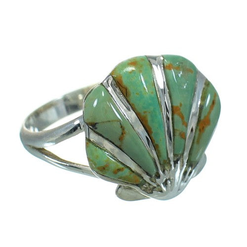 Turquoise Southwest Silver Seashell Ring