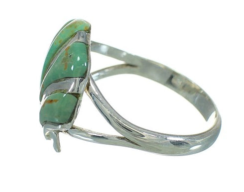 Turquoise Southwest Silver Seashell Ring