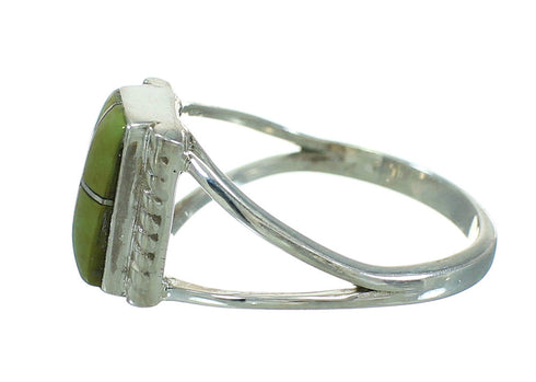 Authentic Sterling Silver Turquoise Inlay Southwest Jewelry Ring Size 4-1/2 AX86481