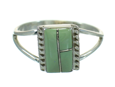 Sterling Silver Turquoise Inlay Southwest Jewelry Ring Size 5-1/4 AX86488