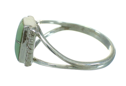 Sterling Silver Turquoise Inlay Southwest Jewelry Ring Size 5-1/4 AX86488