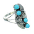 Authentic Sterling Silver Southwestern Turquoise Flower Ring Size 5-1/4 QX84397
