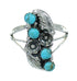 Southwestern Sterling Silver Turquoise Flower Ring Size 5-3/4 QX84412