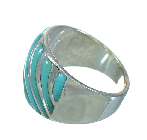 Turquoise Authentic Sterling Silver Jewelry Ring Size 6-1/2 RX86327
