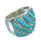 Sterling Silver And Turquoise Inlay Ring Size 4-1/2 RX86333
