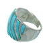 Sterling Silver And Turquoise Inlay Ring Size 4-1/2 RX86333