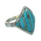 Genuine Sterling Silver And Turquoise Inlay Ring Size 4-3/4 RX86358