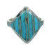 Genuine Sterling Silver And Turquoise Inlay Ring Size 4-3/4 RX86358
