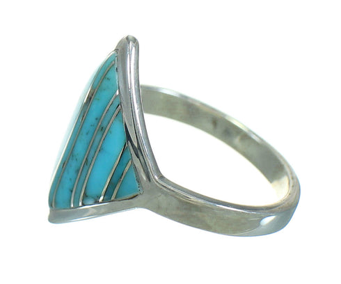 Turquoise Genuine Sterling Silver Southwest Ring Size 6-1/2 RX86366