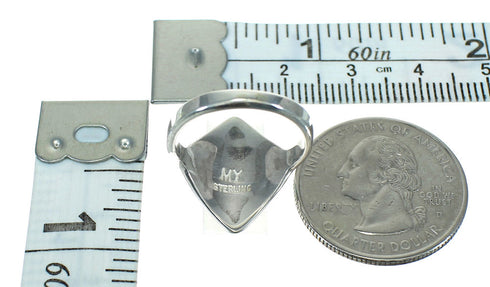 Authentic Sterling Silver Turquoise Inlay Ring Size 5-3/4 RX86370