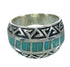 Sterling Silver Turquoise Inlay Water Wave Southwest Ring Size 6-1/2 RX86408