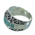 Sterling Silver Turquoise Inlay Water Wave Southwest Ring Size 6-1/2 RX86408