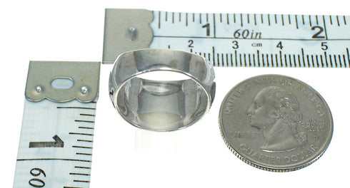 Sterling Silver Turquoise Inlay Water Wave Southwest Ring Size 6-1/2 RX86408