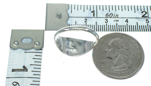 Genuine Sterling Silver Turquoise Inlay Ring Size 5-3/4 RX86439