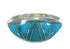 Genuine Sterling Silver And Turquoise Inlay Ring Size 5-3/4 RX86470