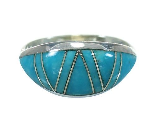 Genuine Sterling Silver Turquoise Jewelry Ring Size 6-3/4 RX86489