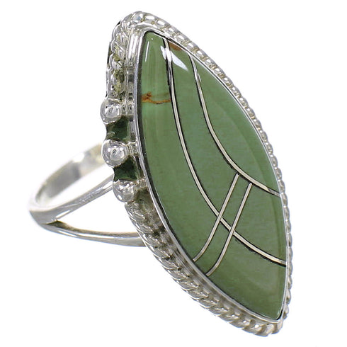 Southwest Sterling Silver Turquoise Inlay Ring