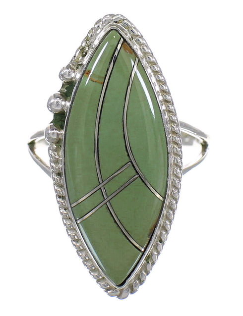 Southwest Sterling Silver Turquoise Inlay Ring