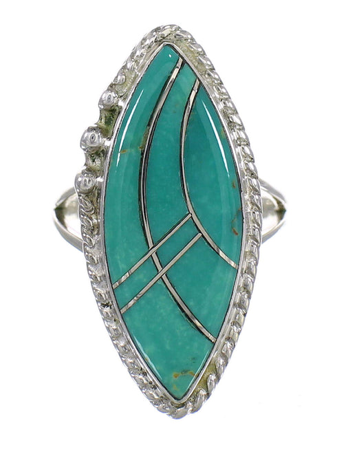 Sterling Silver And Turquoise Southwest Ring Size 8-1/4 YX85659