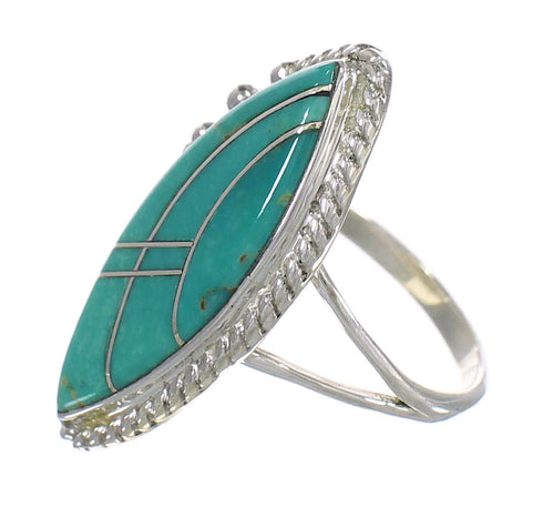 Sterling Silver And Turquoise Southwest Ring Size 8-1/4 YX85659