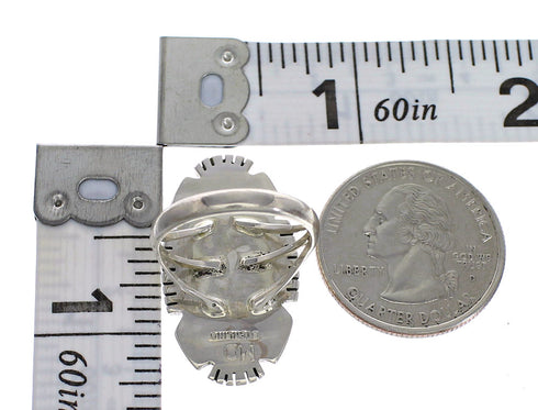 Turquoise Genuine Sterling Silver Southwest Ring Size 8-1/2 YX86438