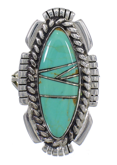 Turquoise Genuine Sterling Silver Southwestern Ring Size 7-1/4 YX86441