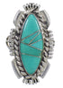 Southwest Turquoise Genuine Sterling Silver Ring Size 5-1/4 YX86490