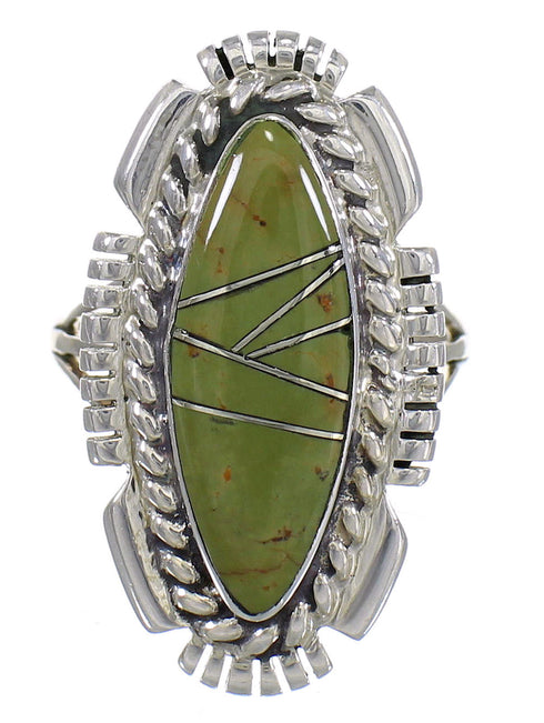 Southwestern Turquoise And Silver Ring Size 6-3/4 YX86504