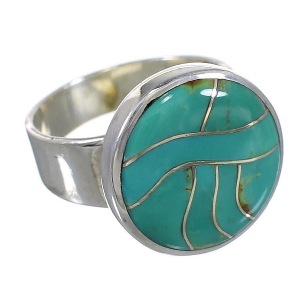 Southwest Silver Turquoise Ring Size 5-3/4 YX86526